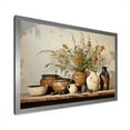 thumbnail image 2 of Designart "Vintage Artifacts of Floral Pottery in Brown" Geometric Framed Wall Art Decor - Bohemian Brown Boho Pottery Living Room Framed Canvas Art, 2 of 6