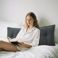 thumbnail image 5 of Bed Rest Reading Pillow with Lumbar Support - Large Rectangular Headboard Bolster for Sitting Up in Bed, Dorm Room Backrest Cushion for Twin Bed, Daybed, and Sofa Use, 5 of 8