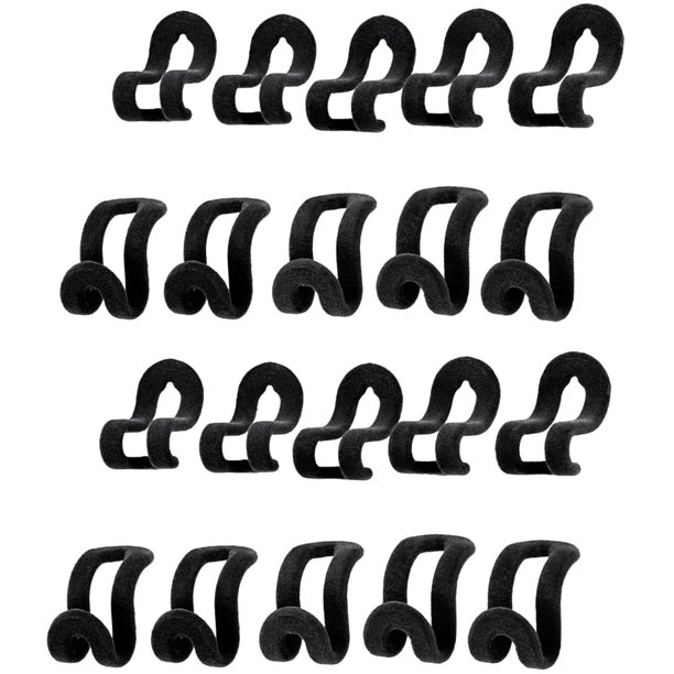 Ganchos en cascada para perchas de terciopelo, miniperchas, paquete de 20, conector de percha con superficie de terciopelo, antideslizantes, ahorran espacio, color negro