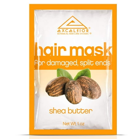 Excelsior Shea Butter Hair Mask Packette - For Damaged, Split Ends, Provides Intensive Nourishing & Protective Care, Repairs Stimulates & Regenerates Damaged, Split Ends .1