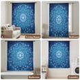 thumbnail image 6 of Blue Flowers Sheer Curtains 63 Inches Long, Farmhouse Boho Middle Century Floral Art Light Filering Curtains, Breathable Simi Curtain Privacy Drapes for Living Room Bedroom Window Treatment, 6 of 9