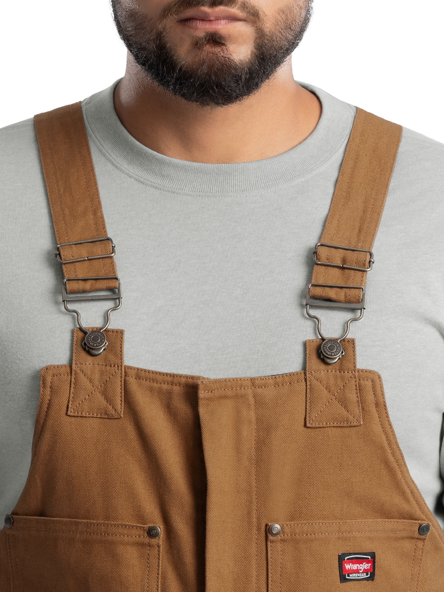 Wrangler Workwear Men's Insulated Heavy Duty Flex Duck Work Bib Overall, Size S-3XL