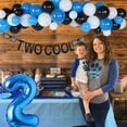 thumbnail image 6 of Two Cool Birthday Party Supplies 2nd Birthday Decorations for Boys Blue Black White Balloon Garland Arch Kit Sunglasses Banner, 6 of 7