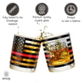 thumbnail image 3 of Greenline Goods Thin Red Line Firefighter Whiskey Old Fashioned Glasses (Set of 2) - 10 oz - Classic Glass Drinkware with Fire Fighter Flag Graphics -Shows Support for First Responders, 3 of 7