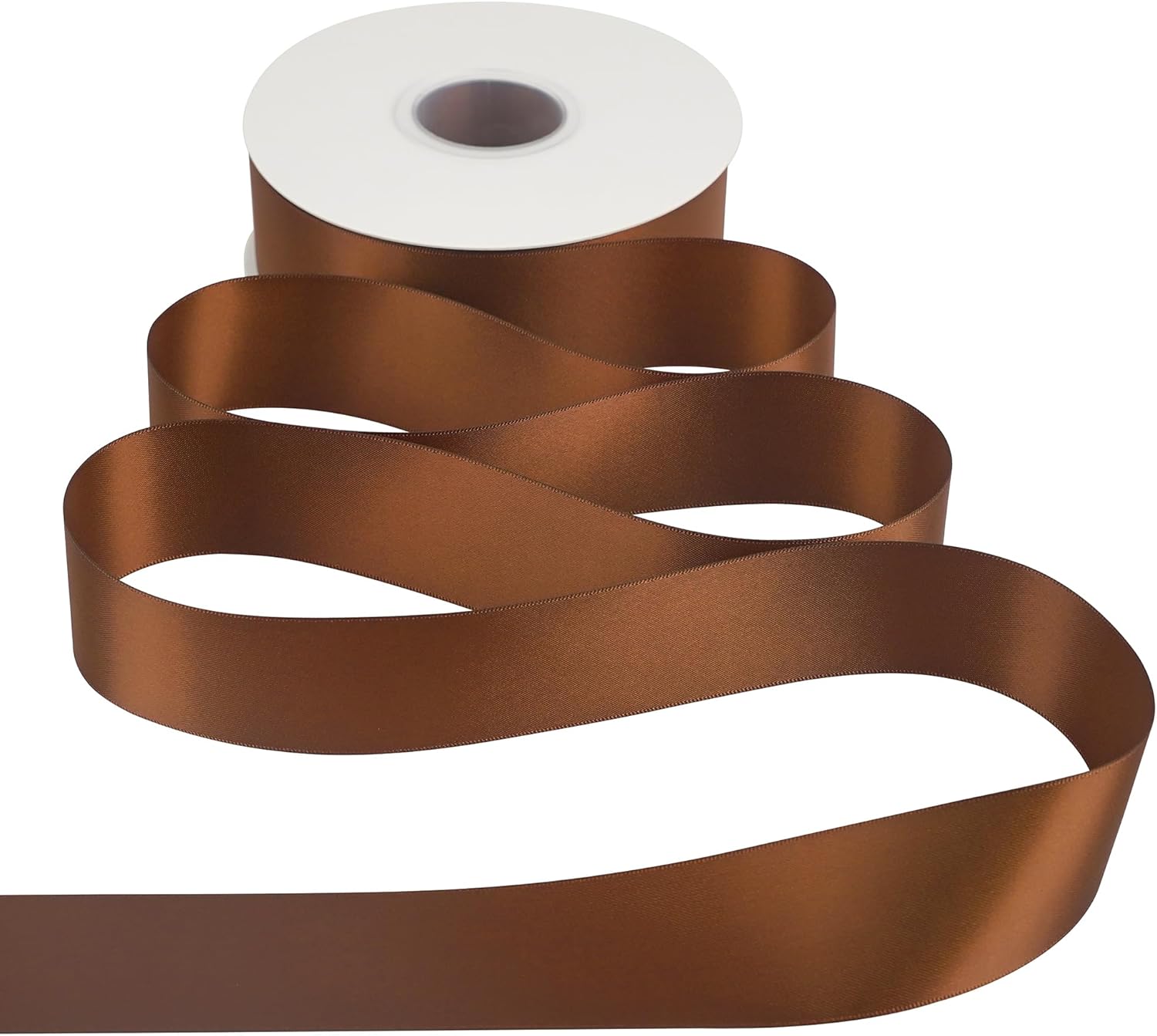 Brown Satin Ribbon 1-1/2 inch x 50 Yards Dark Brown Double-Faced Satin Ribbon for Gift Wrapping, DIY Crafts, Holiday Decor, Christmas Wedding Party Decor, Bows, Flower Bouquet