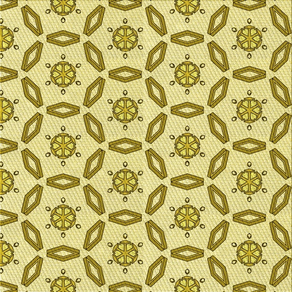 Ahgly Company Indoor Square Patterned Dark Golden Rod Brown Area Rugs, 7' Square