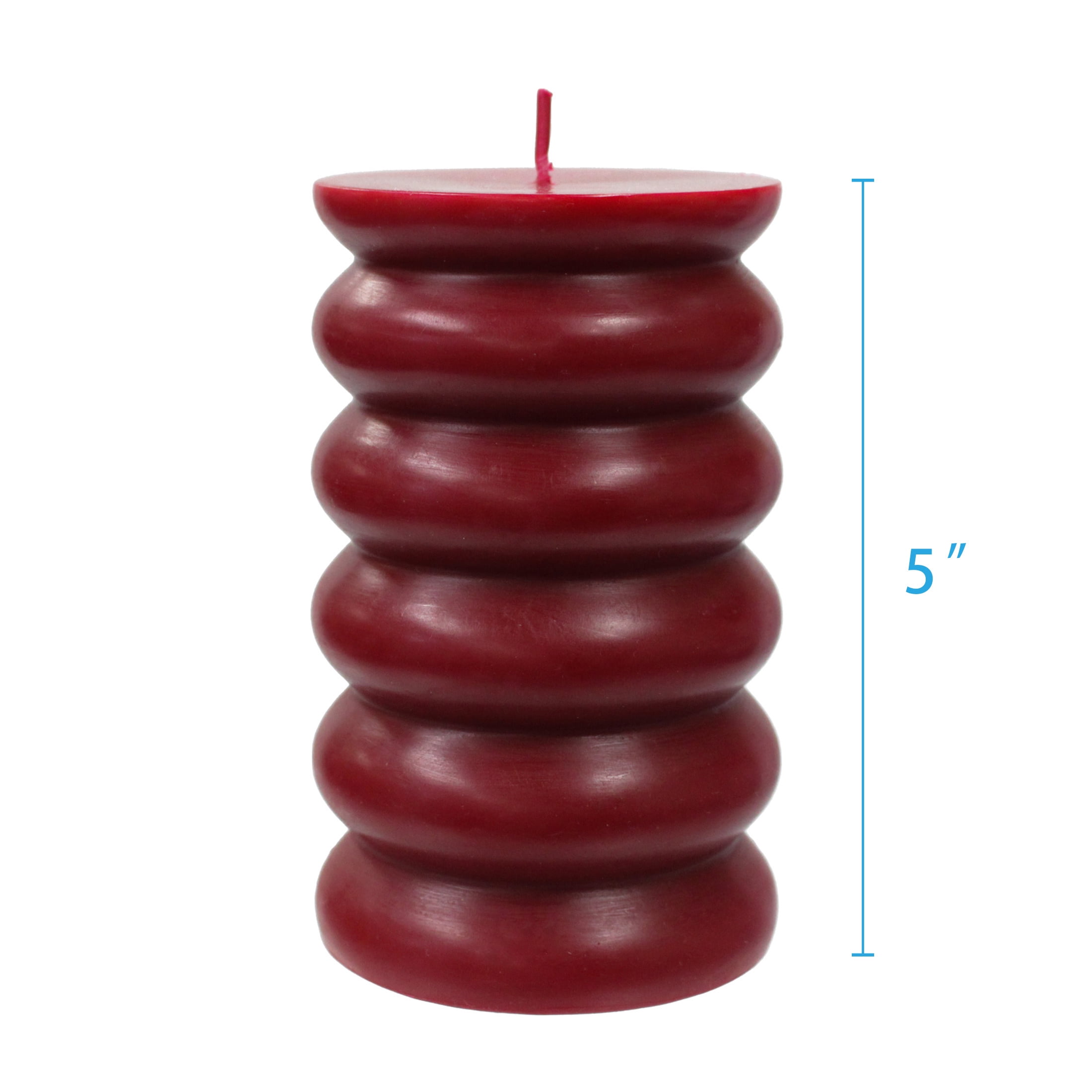 (2 pack) Better Homes & Gardens Bubble Pillar Candle, Unscented, 3 in x 5 in, Red