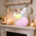 thumbnail image 6 of Kuroiy Easter Bunny Resin Desktop Ornament – Yellow, Blue, Pink, 5.12" Cute Shelf Decor Figure for Table, Office, Living Room, Spring Display Accen, 6 of 6