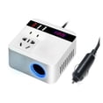 thumbnail image 2 of Car Inverter Car Power Inverter Converter 150W Peak DC12V/24V To AC LED Display Sockets Inverter Adaptor Fast Charging ,Easy to Use, 2 of 6