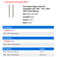 thumbnail image 2 of Front Brake Caliper Guide Pin - Compatible with 1986 - 1991, 2003 - 2009 Toyota 4Runner 1987 1988 1989 1990 2004 2005 2006 2007 2008, 2 of 2