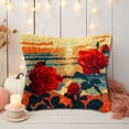 thumbnail image 5 of Seaside Sunset and Roses DIY Latch Hook Pillow Kits for Adults Printed Pillowcase Crochet Yarns Hooking Handmade Pillow Cover Cushion for Home Sofa Decoration 17x17inch, 5 of 7