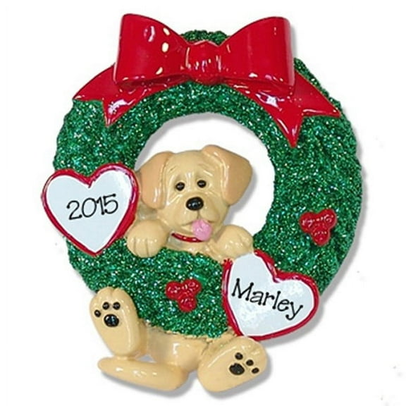 Dog Wreath - Yellow Lab Ornament
