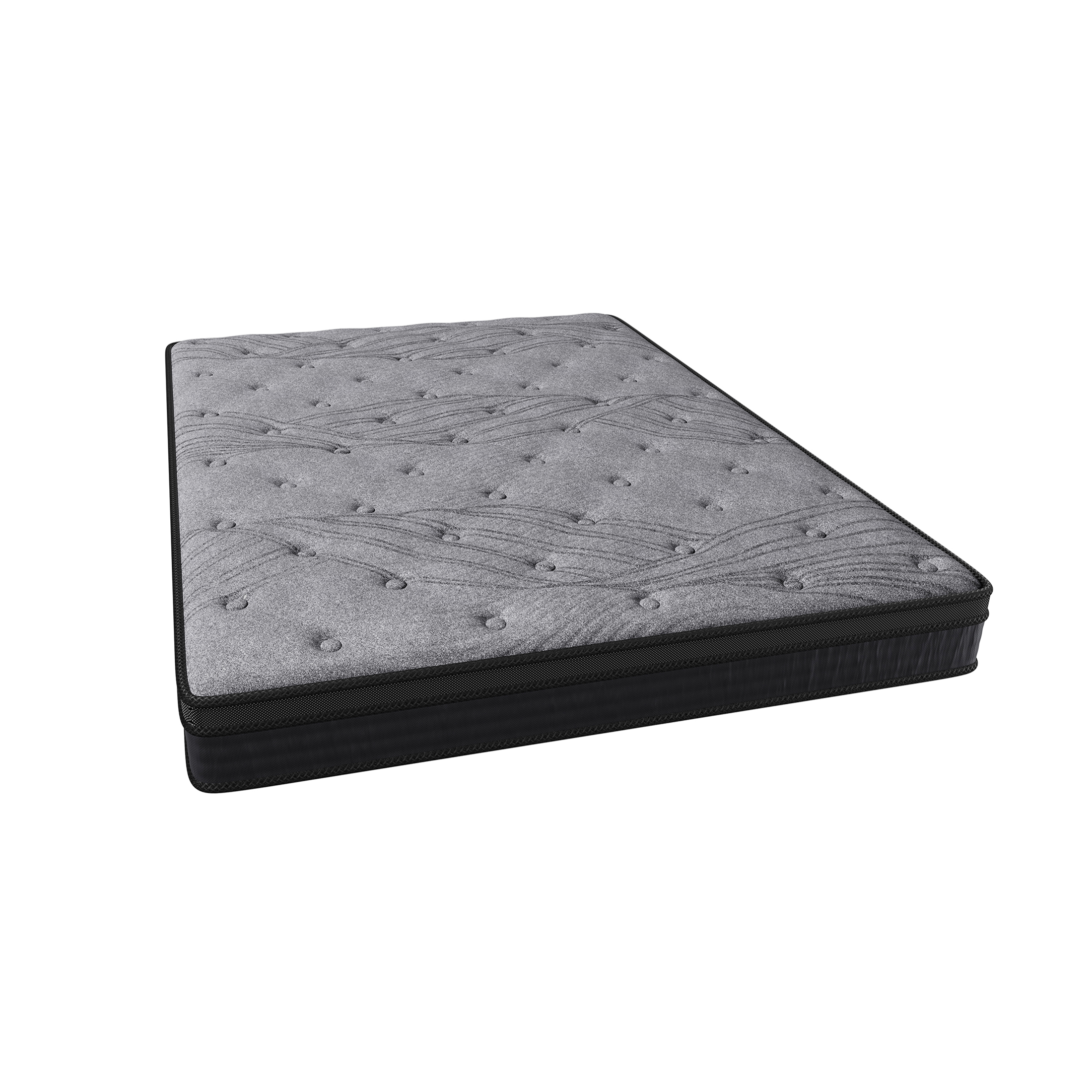 JERFIT 12 Inch King Mattress in a Box - Grey Hybrid Pocket Coil & Foam, Medium Firm Feel for Motion Isolation & Support