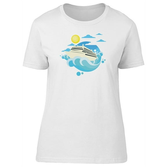 Cruise Ship Liner Summer Ocean T-Shirt Women -Image by Shutterstock, Female XX-Large