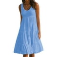 thumbnail image 2 of Guardurnaity Vestido Mujer Cuello Correa Vestido Niña Sin Mangas Playa Cuello Ropa Vestidos Cielo azul L, 2 of 5