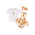 thumbnail image 2 of Musuos Baby Girls Summer Outfits 6M 12M 18M 24M White Short Sleeve T-Shirts + Skirted Suspender Shorts Set Toddler Clothes, 2 of 10
