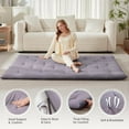 thumbnail image 3 of Floor Mattress, Futon Mattress Twin Size 39"x 80", 2.56" Thicken Tatami Mattress, Portable Foldable Floor Bed, Roll Up Futon Cushion, Suitable for Camping Guest Room Dormitory (Grey), 3 of 14
