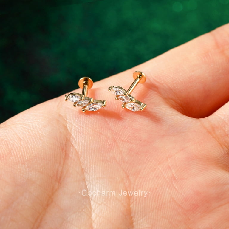 Little Bar Push Pin Flat Back Earring