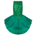 thumbnail image 5 of Sxiwei Women's Sequins Mermaid Costume Halloween Party Cosplay Tail Maxi Skirts with Mesh Panel Green L, 5 of 8