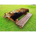 thumbnail image 1 of Tiger Outdoor Tablecloth, Oil Painting Style Big Cat Purposeful Eyes Carnivore Bengal Feline of East, Decorative Washable Fabric Picnic Tablecloth, 58 X 120 Inches, Black Pale Brown, by Ambesonne, 1 of 2