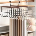thumbnail image 5 of Goodw7 Wooden Wave Hanger for Closet, 8 Hook Space Saving Clothes Rack with Swivel Hook, Multifunctional Organizer for Belts Ties Scarves in Bedroom Dorm Apartment, 5 of 6