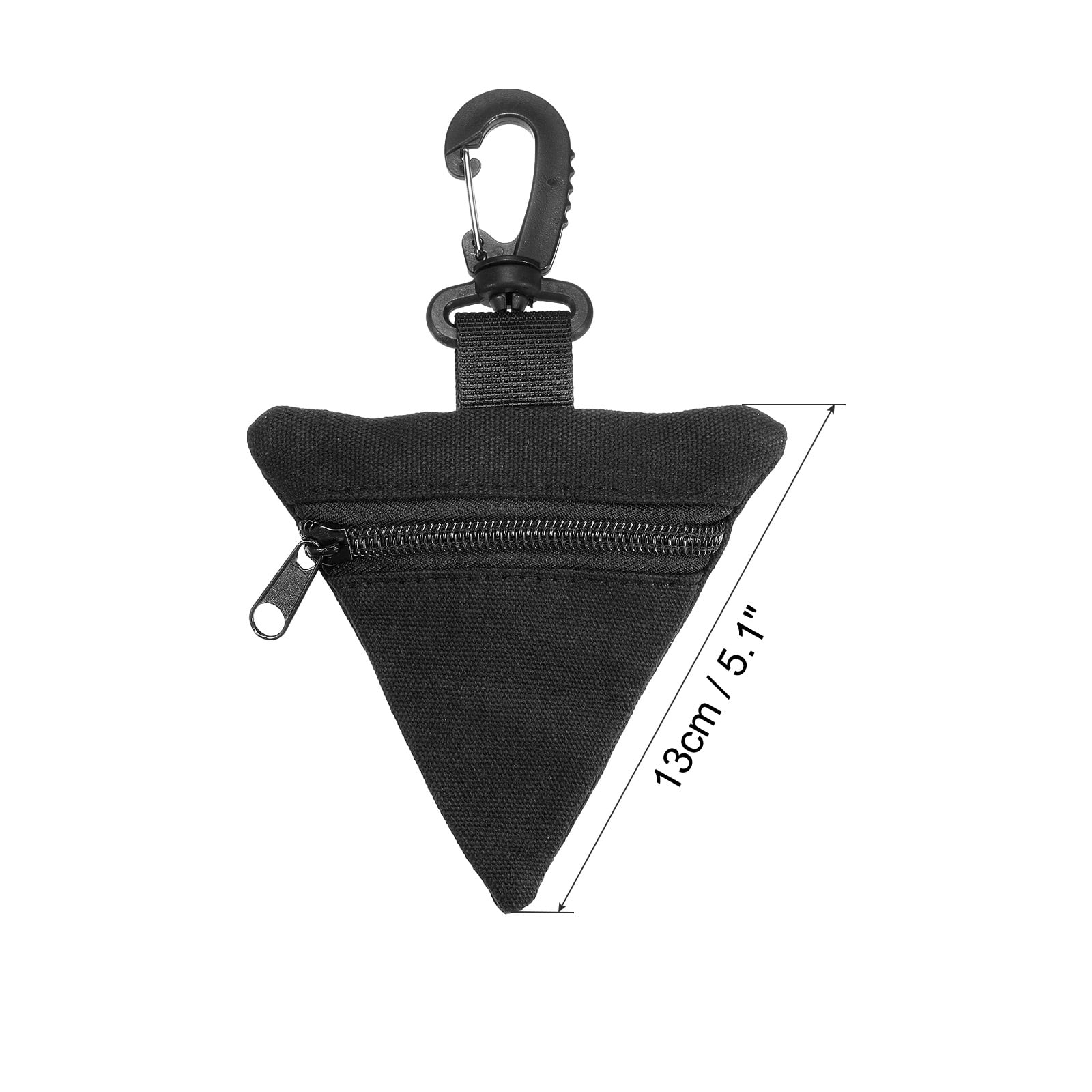 Unique Bargains Coin Purse Outdoor Triangle Wrist Bag Small Changes Wallet Case Black