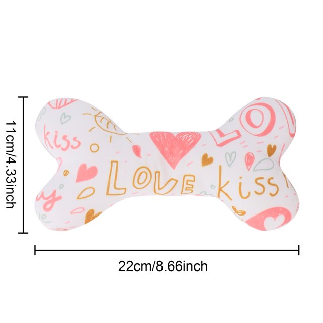 Funny Print Plush Bone Dog Toys Plush Dog Squeaky Bone Toy For Pet Dogs