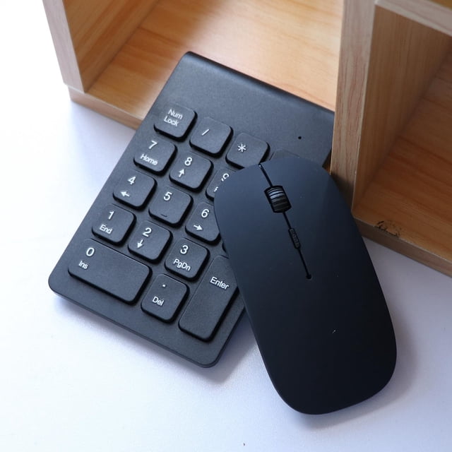 Mini teclado numérico 2.4G Teclado inalámbrico USB con mouse para computadora Negro perfke Teclado numérico inalámbrico