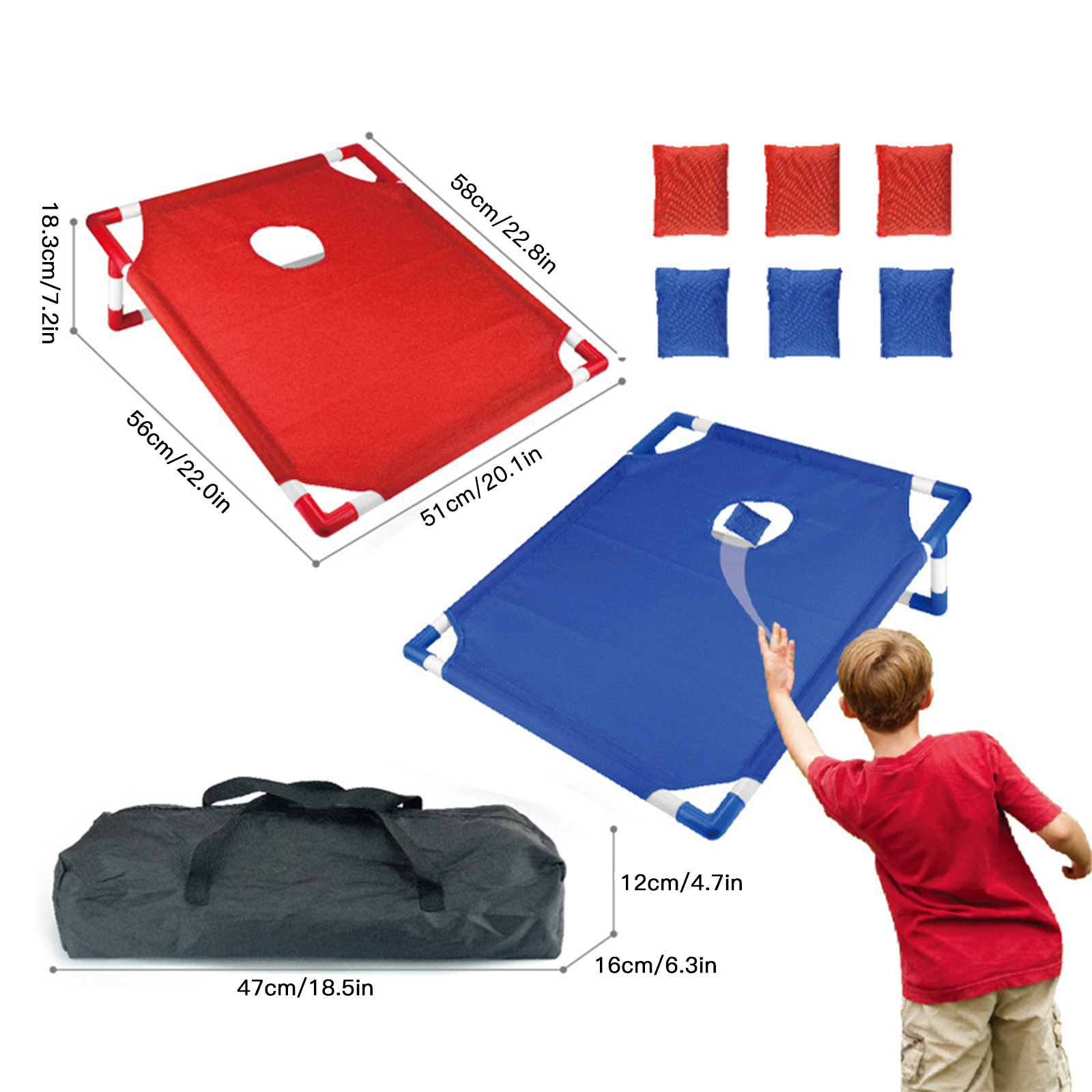 Blusea Portable Cornhole Set with Boards, Bags & Case photo 4