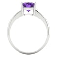 thumbnail image 4 of 2 ctw Solitaire Anniversary Ring for Women | Oval Cut Natural Amethyst | Hyperallergenic Solid 18K White Gold, 4 of 5