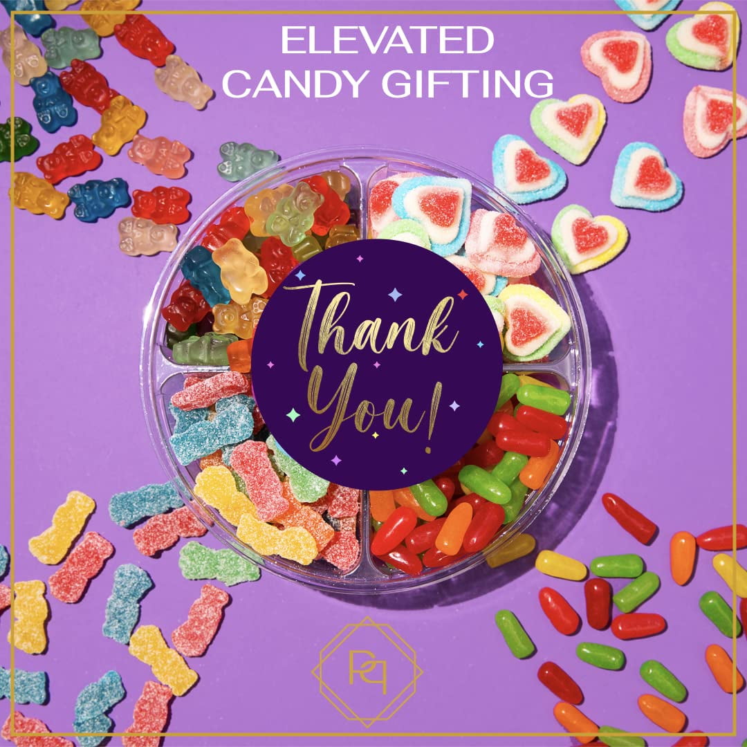 Purple Plum Thank You Candy Platter Bulk Candy Variety Pack, 4 Flavors