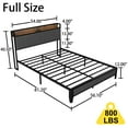 thumbnail image 4 of PAPROOS Full Bed Frame with Storage Headboard and Charging Station, Full Size Upholstered Platform Bed, No Box Spring Needed, Light Gray, 4 of 5