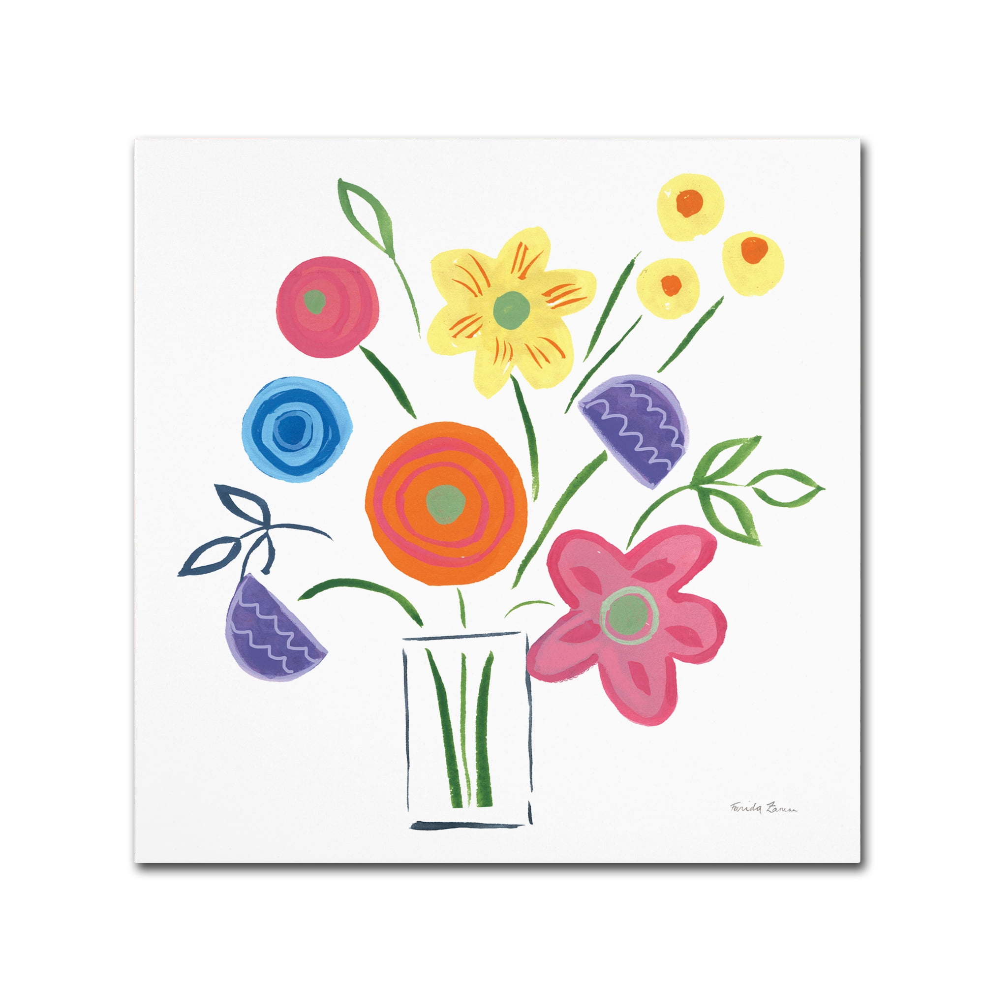 Trademark Fine Art 'Floral Medley II' Canvas Art by Farida Zaman ...