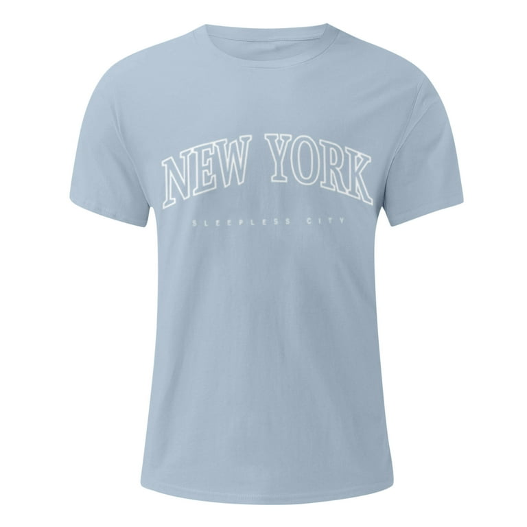 CBGELRT Men's Tropical Holiday Beach Shirts Cooling Shirts for Men Male  Summer Beach Letter Print T Shirt Blouse Short Sleeve O Neck Tops T Shirt  Blue xxl 