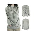 thumbnail image 2 of Female Tops, Printed Patterns Round Neck Long Sleeve Loose Pullover Blouse for Spring Autumn, Gray, S/M/L/XL, 2 of 6