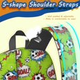 thumbnail image 5 of Football and Blast Green Pattern 17" Waterproof Oxford School Backpacks for Teens, S-Shape Padded Straps, for School, Travel, Hiking, Camping, 5 of 5