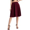 thumbnail image 2 of Falda midi plisada de cintura alta para mujer con bolsillos rojo vino XL rojo vino XL Xishao ropa, 2 of 2
