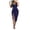 Blue, variant on Sequin Slit Maxi Dress, Solid Color Sparkly Bodycon Long Dress with High Slit, Glamorous Gown for New Year's Eve, Prom & Gala Blue L