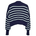 thumbnail image 3 of HAPIMO Women's Crew Neck Sweatshirts Fall Loose Basic Sweaters Crop Tops Long Sleeve Tees Workout Striped Blouses Regular Fitted Casual Knitted Fashion Clearance Blue XL, 3 of 5