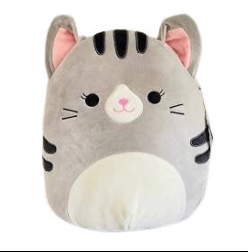 Squishmallows Kellytoy Official 2021 Tally the Gray Tabby Cat 12" Plush Doll Toy