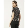 thumbnail image 2 of Moomaya Printed Womens Front Zip-Up Designer Top, Round Neck Casual Smart Top, 2 of 8