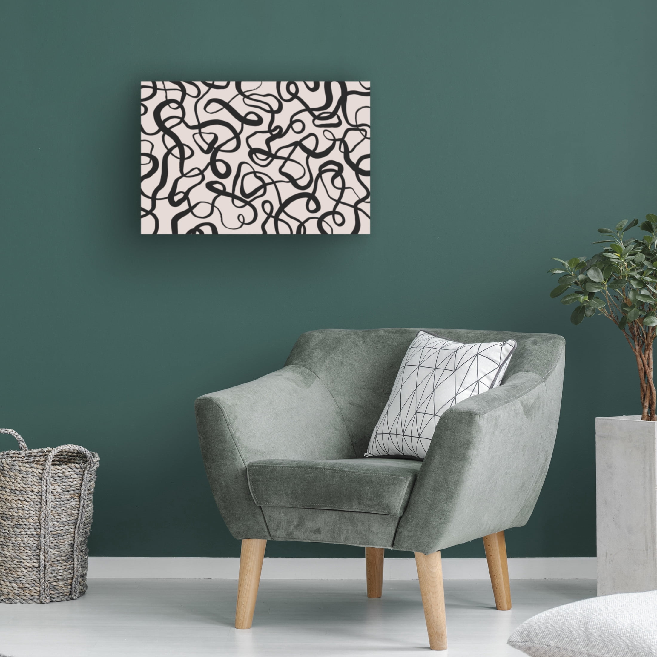 Canvas Wall Art - Treechild 'Wriggled Lines Square' Wall Art for Living Room, Bedroom, or Office D?cor by Trademark Fine Art - 19 x 12 Inches
