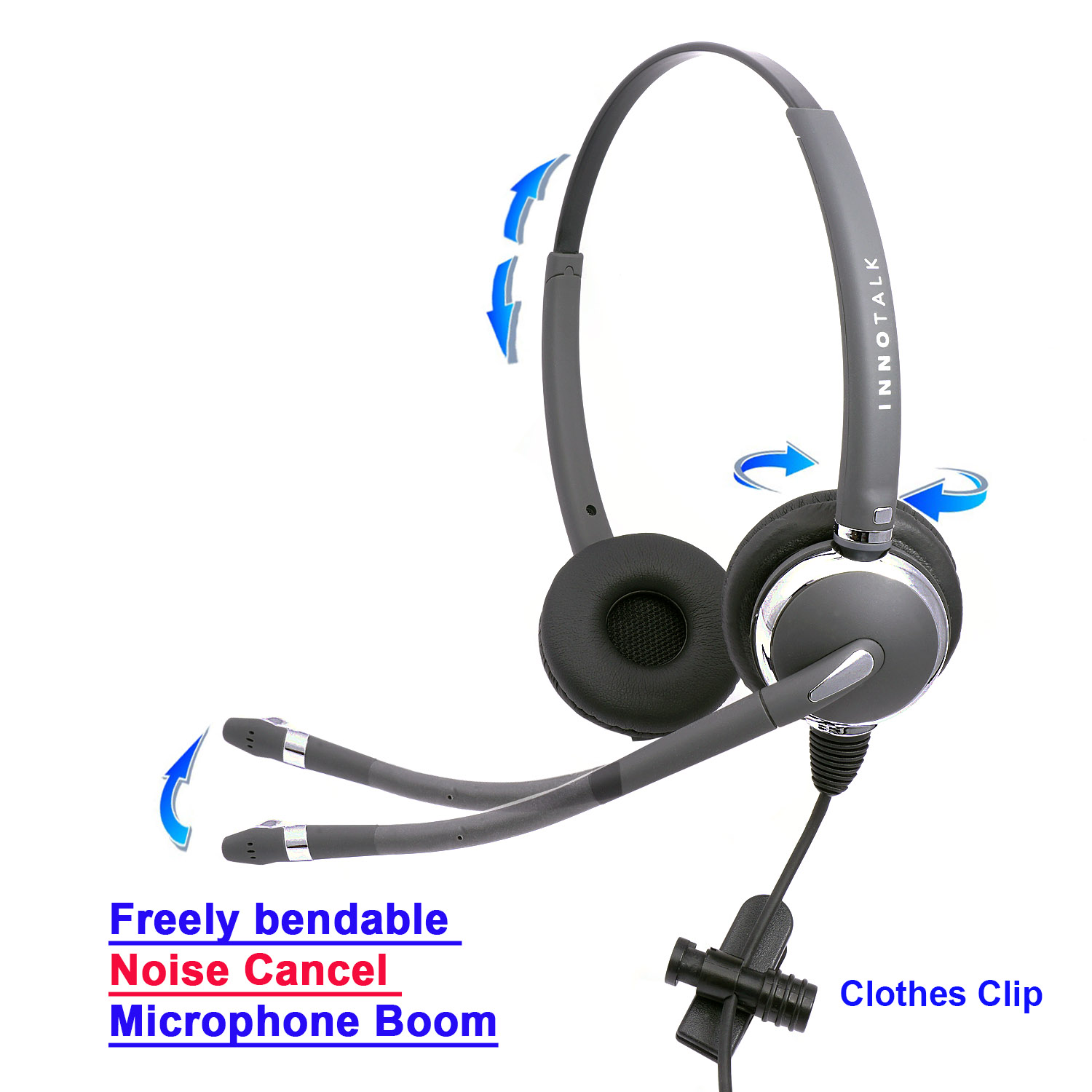 Plantronics Compatible QD 2.5mm Headset Combo - Best Pro Binaural Headset + 2.5 mm headset jack as Office Headset - image 5 of 7