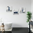 thumbnail image 3 of Bathroom Wall Art Bath Tub Painting Picture Bathroom Wall Decor Framed Ready to Hang 12x12inchx3,Deep Blue, 3 of 6