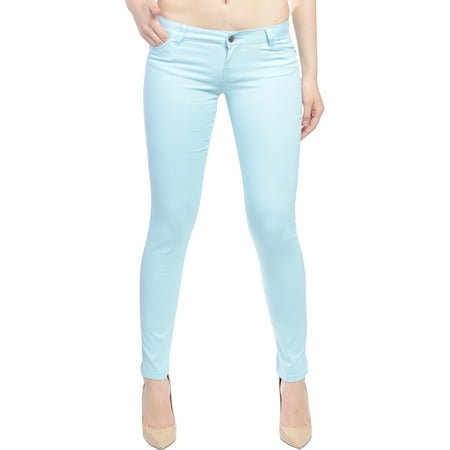 Hey Collection Juniors Brushed Stretch Twill Skinny Jeans Aquamarine ...