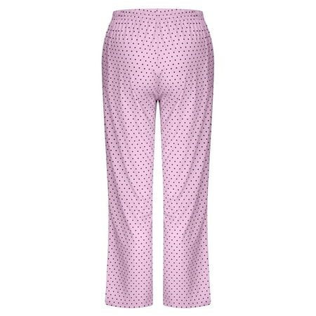 

Women s Casual Trousers with Pockets Elasticity Wave Point Drawstring Pajamas Casual Pants Comfortable Pajama Bottoms with Pockets Stretch Polka Dot Drawstring Pajama Pants Pink L Plus Siz12654