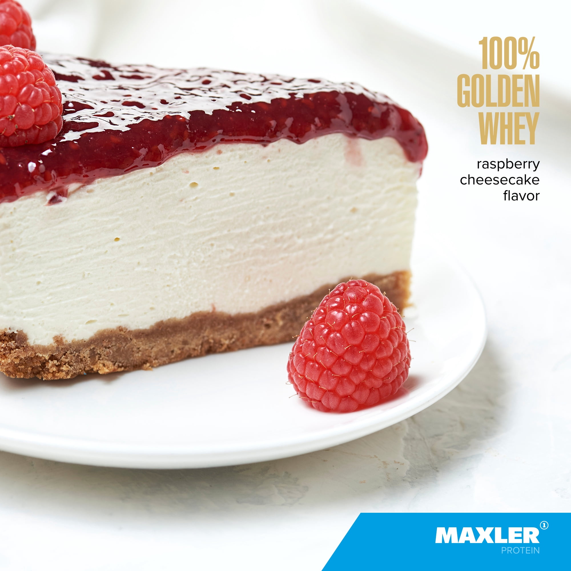 Maxler 100% Golden Whey Protein Powder - Raspberry Cheesecake 2 lb