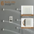 thumbnail image 3 of CASAINC Wall Mounted 1-Spray Thermostatic Dual Shower Heads 4-function Shower Faucet 1.8 GPM with Body Spray Bathroom Shower System in Brushed Nickel, 3 of 11
