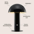 thumbnail image 3 of JONATHAN Y Boletus 10.75" Contemporary Bohemian Rechargeable/Cordless Iron Integrated Portable LED Mushroom Table Lamp, Black, JYL7115A, 3 of 7