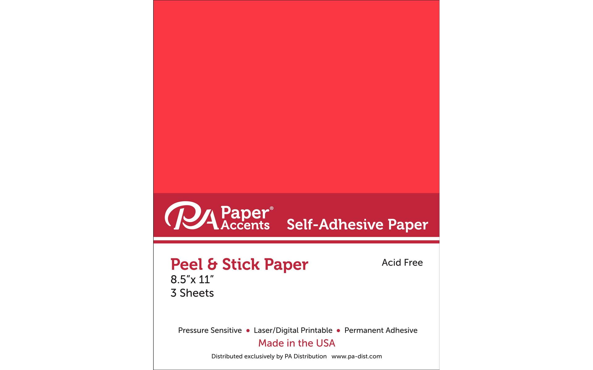 Self Adhesive Paper 8.5x11 3pc Red